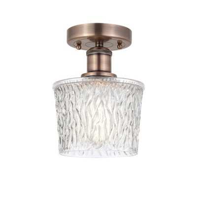 Niagra - 1 Light Semi-Flush Mount In Art Deco Style-9.25 Inches Tall and 6.5 Inches Wide