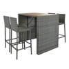 Whisen 5-Pieces Outdoor Patio Wicker Bar Set, Bar Height Chairs with Non-Slip Feet,  Fixed Rope and Removable Cushion - 4 of 4