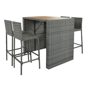 TiramisuBest 7-Piece Aluminum Patio Set - Table & 6 Chairs,Cushions, Branch-Inspired Backrest, Umbrella Hole, Weather-Resistant (Bourbon Brown) - 1 of 4