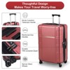 Karl Home 2 Piece Set Expandable Luggage Carry On ABS PC Suitcase with pocket Compartment Weekend Bag Red - 2 of 4
