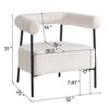 25'' Boucle Fabric Upholstered Modern Accent Chair with Curved Arms and Metal Frame for Living Room - 3 of 4