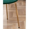 NicBex Contemporary 3-Piece Dining Set, White Round Dining Table with 2 Velvet Chairs (Gold-Plated Legs) for Living Room - 4 of 4