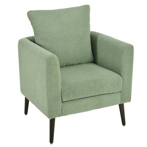 Cesicia Green Accent Chair Mid Century Lounge Chair Upholstered Armchair for Living Room Bedroom,Reception Room - 1 of 4