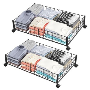 Whizmax 2 Pack Under Bed Storage with Wheels Rolling Containers Organizer Drawers Bins Cart for Clothes Blankets Shoes Linen Sweater - 1 of 4