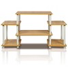 Furinno Simple Design TV Stand for TV's up to 30" Media Center Console Table w/ Open Reversible Shelf No Tools Entertainment Center,Beech/White - 2 of 4