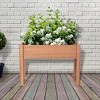 Gulches Set of 2 Brown Raised Planters Garden Beds, 22x8x6 - with Grid Design, Outdoor Wooden Planters and Plant Stand with Climbing Trellis - 3 of 4