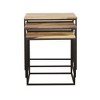 3-Piece Nesting Table Set with Sheesham Wood Tops and Metal Legs, Ideal for Living Room or Small Spaces - 4 of 4