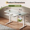 GALAXHERO 48" Standing Desk with Drawers, Whole-Piece Glass Adjustable Height Electric Desk, Stand Up Desk with Quick Installation, White - 3 of 4