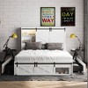 Famapy Modern Queen Bed Frame with Storage Drawers LED Headboard & Power Outlets White Wood Platform Bed for Bedroom - 2 of 4