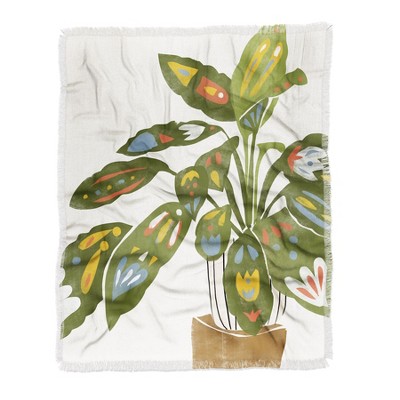 Alja Horvat Scandinavian Plant Woven Throw Blanket, 50x60 - Deny Designs