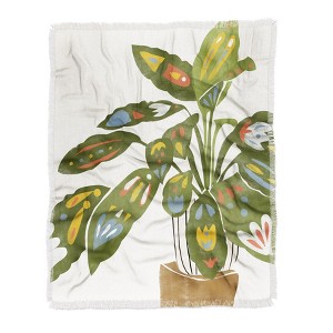 Alja Horvat Scandinavian Plant Woven Throw Blanket, 50x60 - Deny Designs - 1 of 2