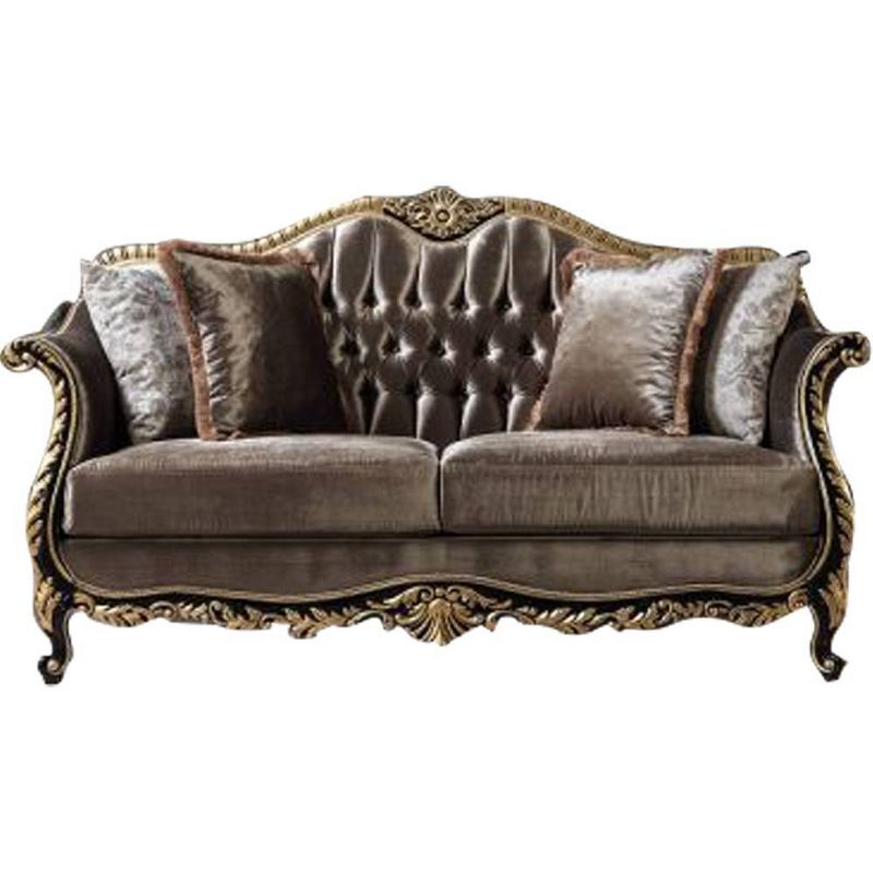 75&#34; Betria Sofa Light Green Velvet, Gold and Black High Gloss Finish - Acme Furniture, 5 of 7