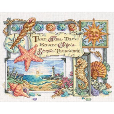 Dimensions Counted Cross Stitch Kit 14"X11"-Simple Treasures (14 Count)