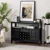 Costway Storage Buffet Sever Cabinet Sideboard Table Wood Wine Rack - 2 of 4