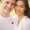 Matching Heart Necklace Set - Cute Red Brick Couple/BFF Jewelry (2 PCs) - 2 of 4