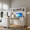 Big Modern Computer Desk Work from Home Desk with Hutch, Bookcase and Integrated Cable Management with Powerful Storage Space-The Pop Home - 2 of 4