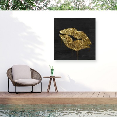 Trademark Fine Art - Color Bakery Golden Lips Matted Framed Art