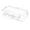 Modern Coffee Table with 16 Colors LED Lights,Rectangular Center Table with 2 Drawers and Display Shelf,Center Table Home Furniture for Living Room - 2 of 4