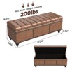 Storage Ottoman Bench, Faux Leather Upholstered Storage Benches for Bedroom, Living Room, Entryway, Hallway - 2 of 4