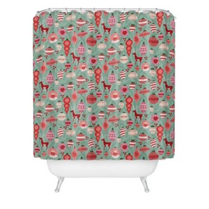 Deny Designs Lathe & Quill Midcentury Ornaments In Red Shower Curtain - 1 of 3