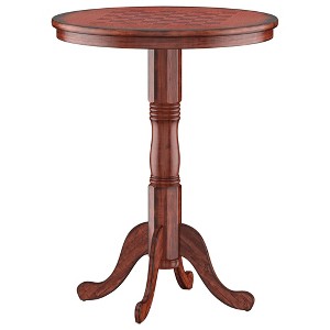Tangkula 42" Pub Bar Round Table Chess Table Bistro Vintage W/Checker Top & Pedestal Base - 1 of 4