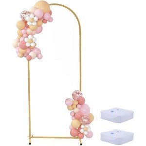 GustoWave Arch Backdrop Stand, Wedding Arch Backdrop Stand with 2 Water Injection Base, Balloon Arch Stand for Birthday, Party, Weeding - 1 of 4