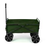 Seina Collapsible Steel Frame Folding Utility Beach Wagon Cart, Green (2 Pack)