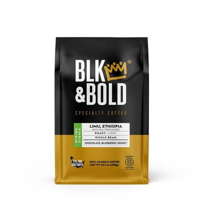 BLK & Bold Limu Ethiopia Natural Processed, Light Roast Whole Bean - 10.5oz