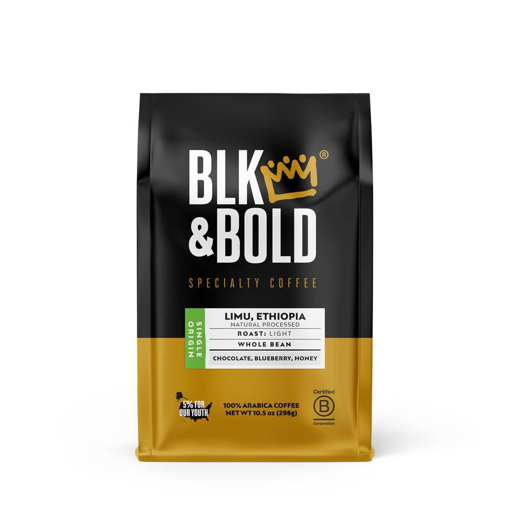 Photos - Coffee BLK & Bold Limu Ethiopia Natural Processed, Light Roast Whole Bean - 10.5o