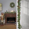 Prelit LED Holly Berry Wreath and Garland Assortment White Lights - National Tree Company - 2 of 4