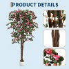 Artificial Azalea Tree,5.3FT Faux Silk Azalea Plant with Pot for Indoor Outdoor Decor for Home Office Garden - 3 of 4