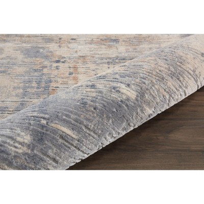 Gray and Beige Abstract Synthetic Indoor Rug, 7'10" x 10'6"