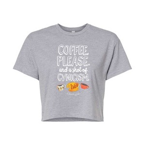 Women's - Gilmore Girls - Coffee And Cynisism Cropped Graphic T-Shirt - 1 of 4