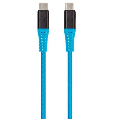 Monoprice Durable USB 2.0 Type-C Charge and Sync Kevlar Reinforced Nylon-Braid Cable - 6 Feet - Blue | 5A/100W, Aluminum Connectors - AtlasFlex Series