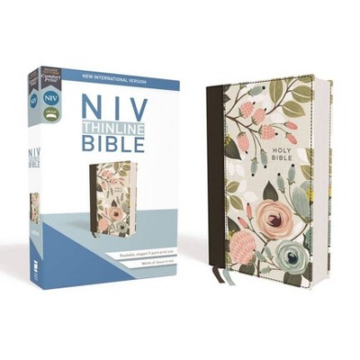 Niv, Thinline Bible, Cloth Over Board, Floral, Red Letter Edition, Comfort Print - by  Zondervan (Hardcover)