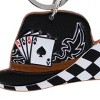 CTM Women's Black and White Checkerboard Cowboy Hat Bag Charm - 3 of 3