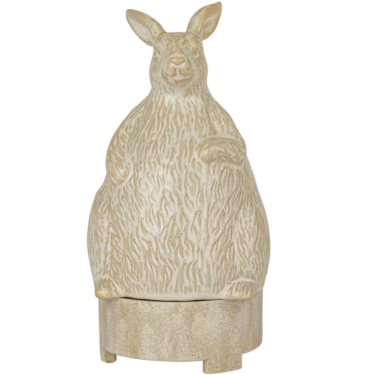 Storied Home Stoneware Rabbit Oil Diffuser with Timer, Cream - thumbnail 10
