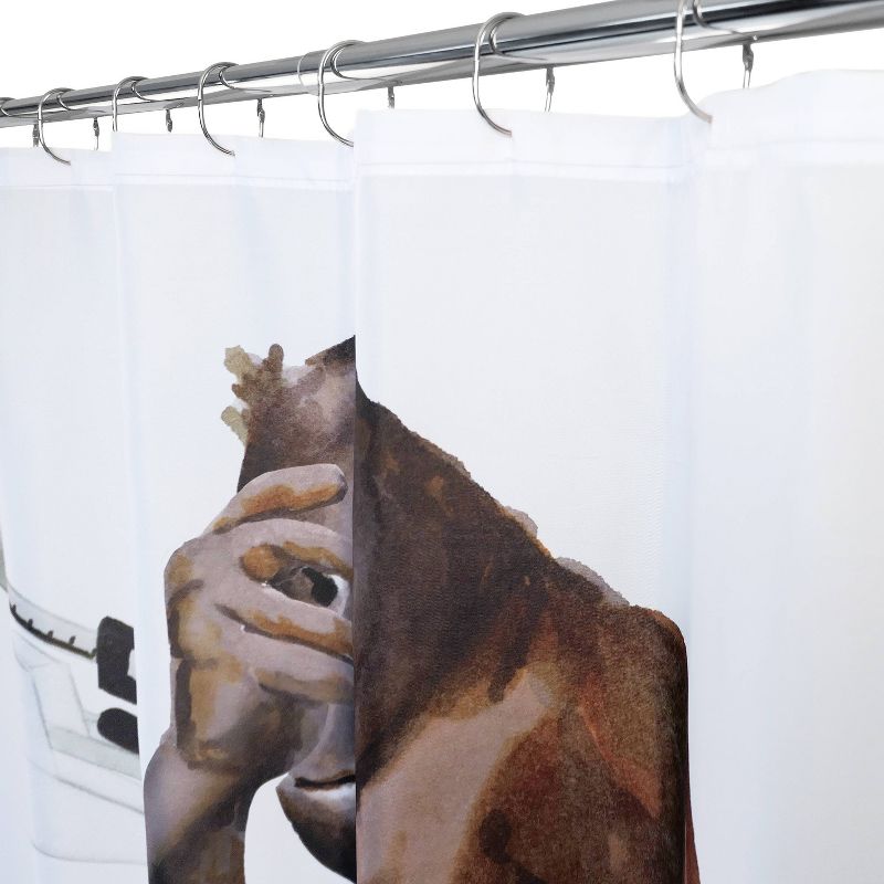 Weight Watcher Monkey Shower Curtain White/Brown - Allure Home Creations, 4 of 6
