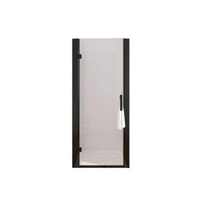ONWITH 34 in. to 36 in. W x 72 in. H Pivot Hinged Swing Frameless Shower Door in Black