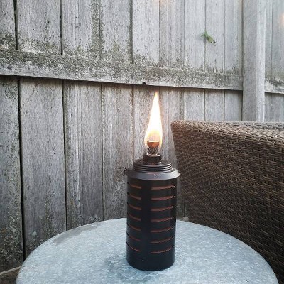 TIKI 65-Inch Black and Orange Metal Garden Torch Set