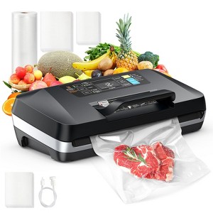 Aoibox 95kpa Vacuum Sealer Machine, Full Automatic Food Sealer, Double Heat Seal, Built-in Cutter & Bags Storage, Includes Bag Rolls & Pre-cut Bags - 1 of 4