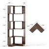 GDFStudio Mire 6-Tier Wooden L-Shaped Corner Bookcase with Open Shelves, Anti-Drop Panle and Anti Tipping Device - 3 of 4