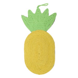 Unique Bargains Cat Scratch Pad with Fruit Pattern for Indoor Outdoor Yellow - 1 of 4