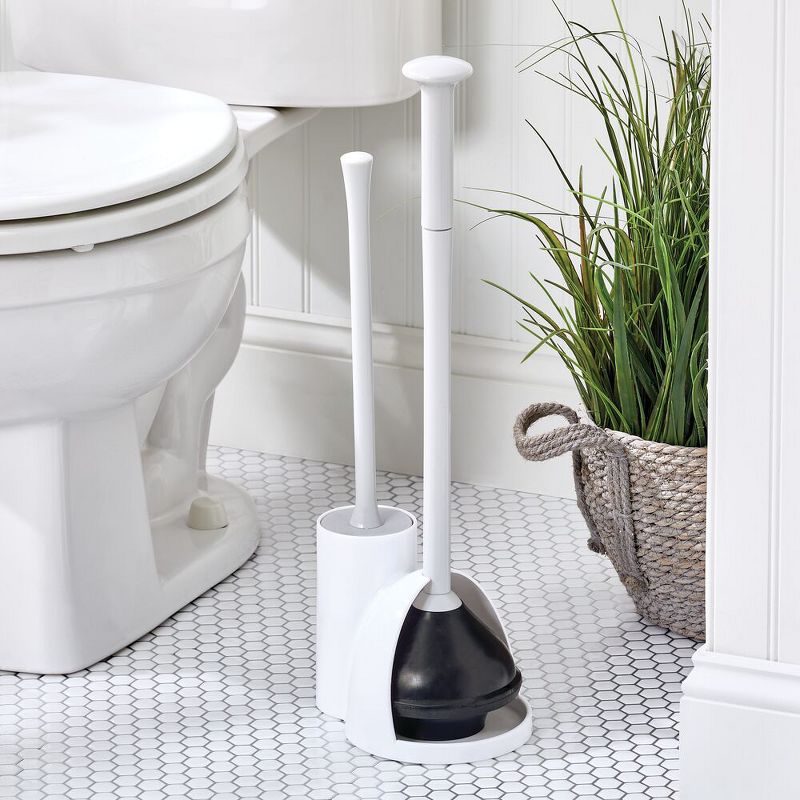 mDesign Hidden Plunger and Brush Set for Toilet Bowl, 2 of 8