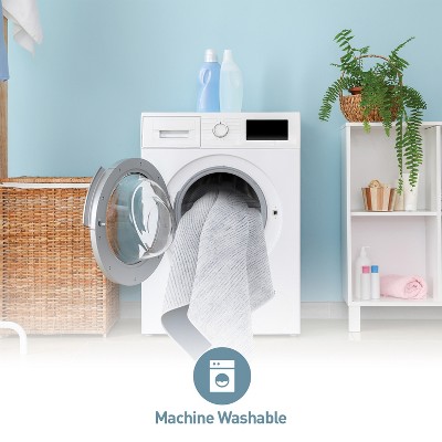 Gray 5' x 7' Flat Woven Reversible Synthetic Stripe Rug