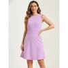 INSPIRE CHIC Women's Work Round Neck Sleeveless Fit and Flare Dresses - 2 of 4