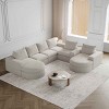 Modern Curved L-Shaped Sectional Sofa with Chaise, Double Cushion Design Modular Sofa, Upholstered Couch with Chenille Cover-Cuddlewood - 2 of 4
