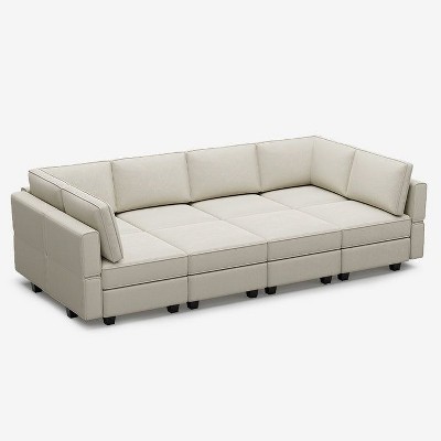 Belffin Modular Velvet Sleeper Sofa with Storage Seat (8 Seats + 8 Sides)