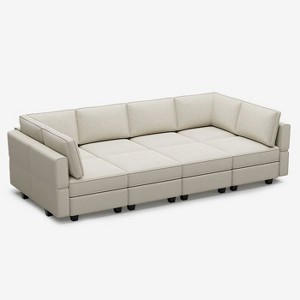 Belffin Modular Velvet Sleeper Sofa with Storage Seat (8 Seats + 8 Sides) - 1 of 4
