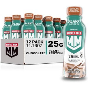 Muscle Milk Plant Based Protein Shake, Chocolate - 11.16 Fl Oz (Pack of 12) - 1 of 4